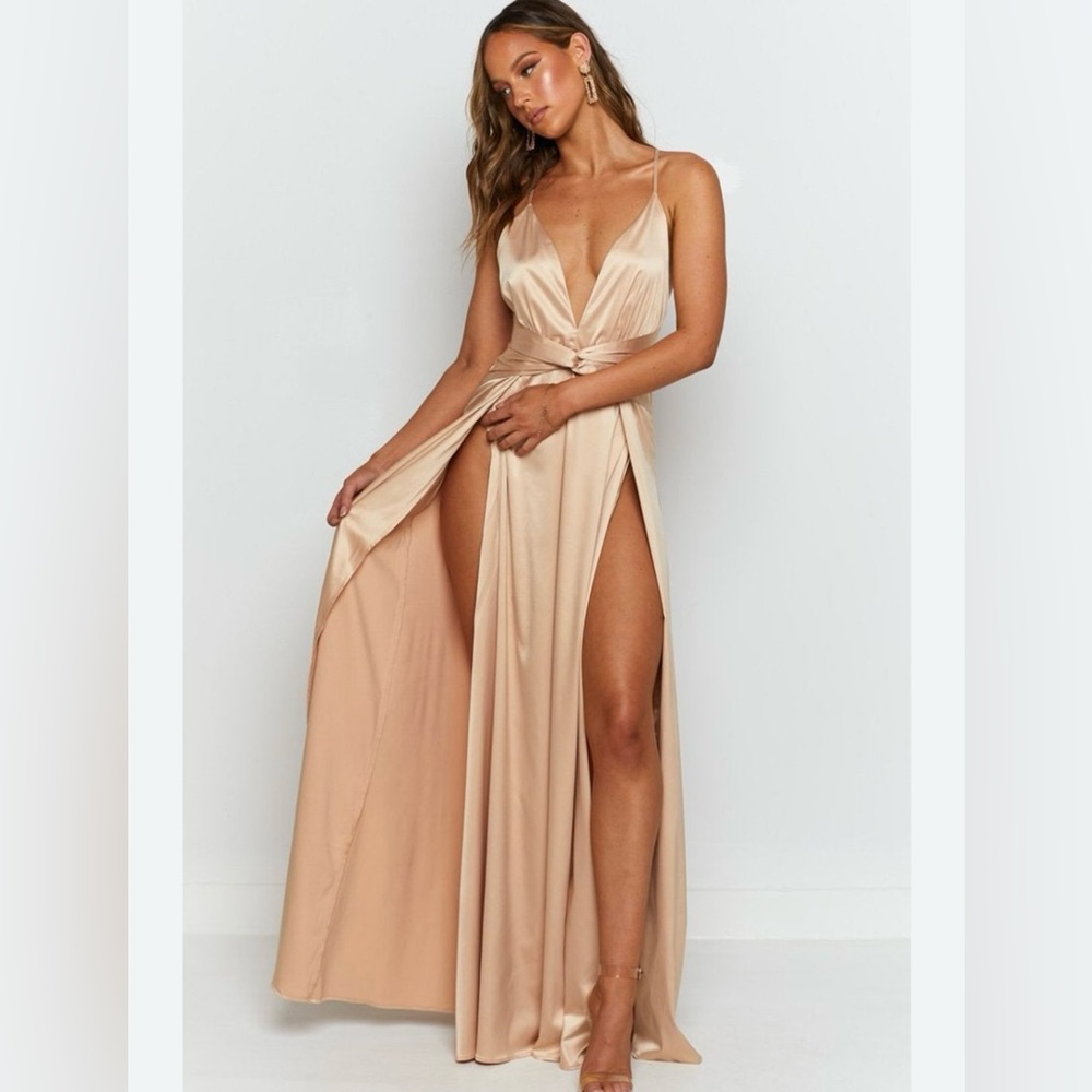 Beginning Boutique Champagne Dress